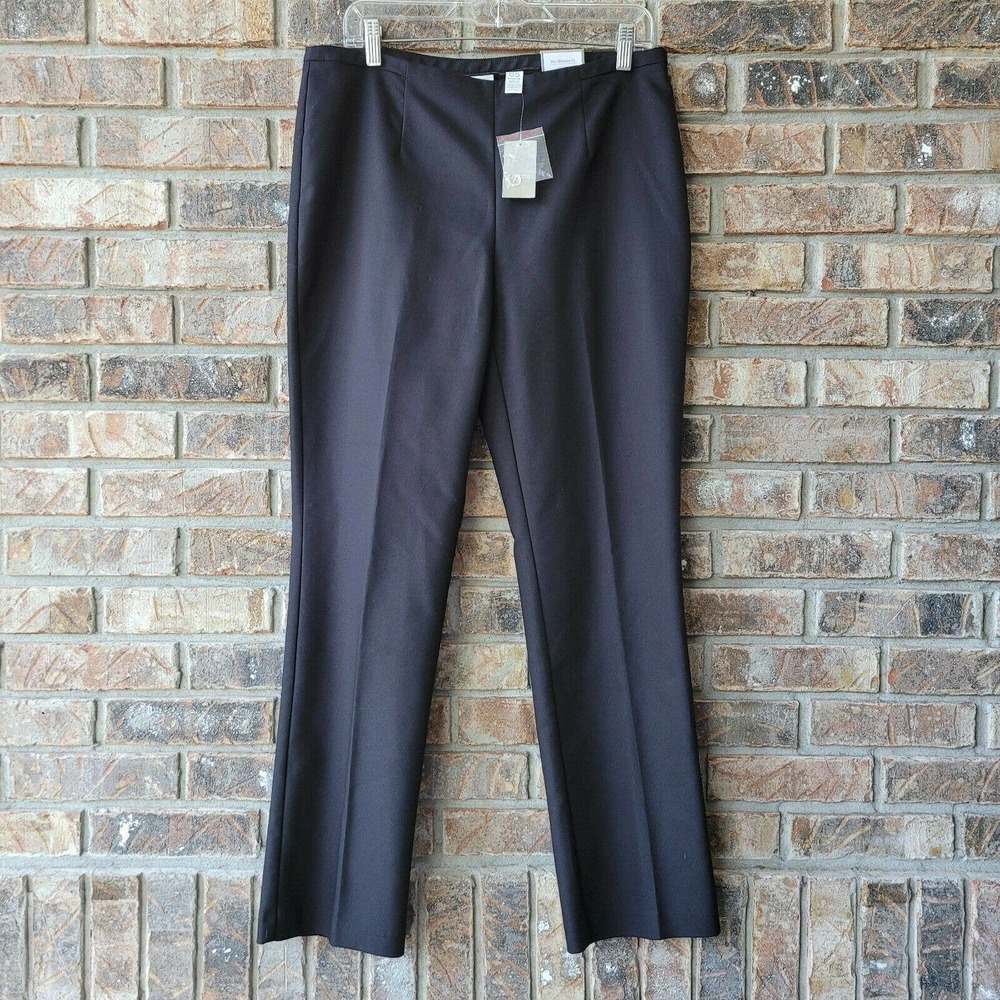 Chico's Side Zip Pants Black Stretch Straight Leg